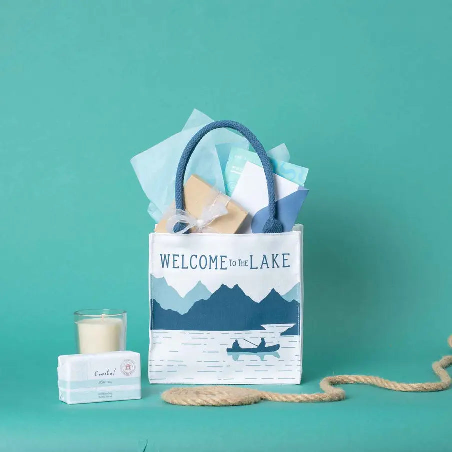 Welcome To the Lake Itsy Bitsy Reusable Gift Bag Tote