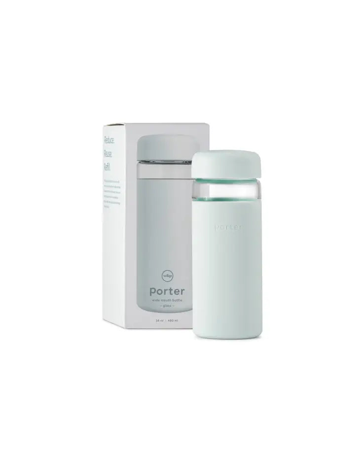 Porter Wide Mouth Reusable Glass Water Bottle