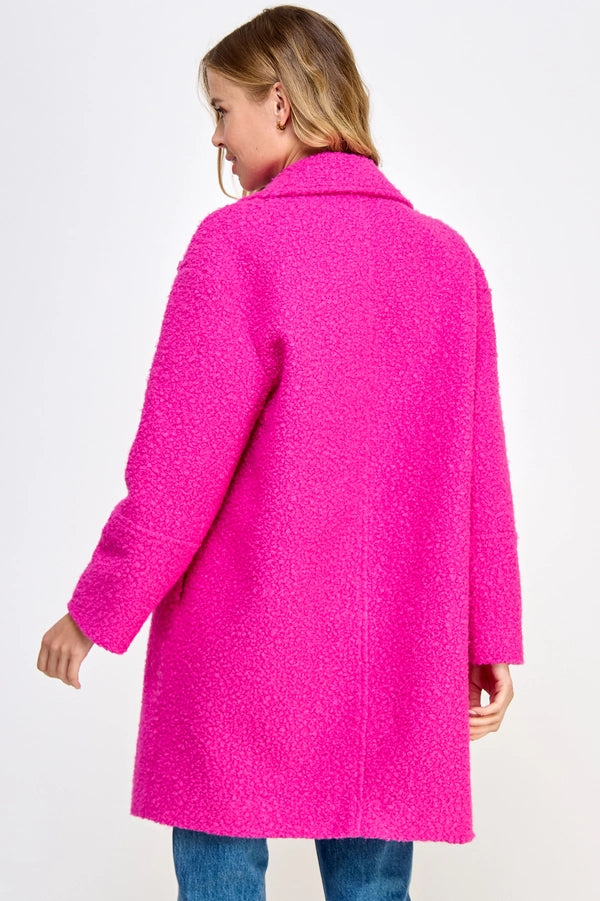 Faux Fur Coat Fuchsia