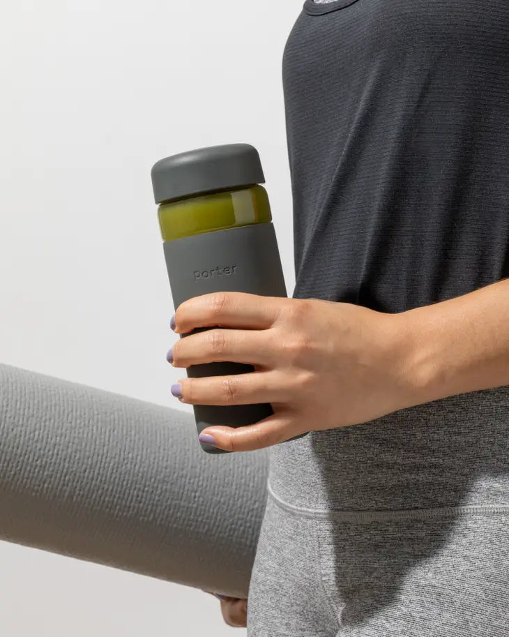 Porter Wide Mouth Reusable Glass Water Bottle