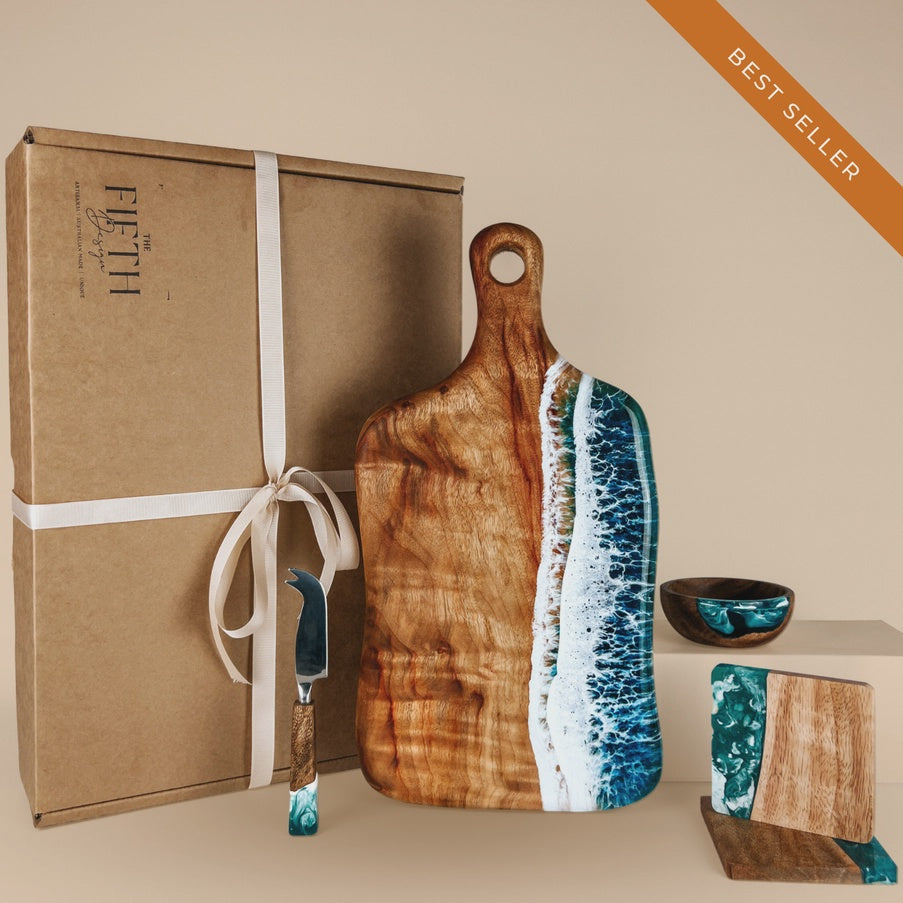 Cheese Board with Matching Cheese Knife Coasters and Bowl
