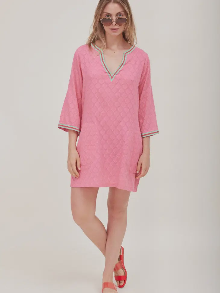 Giovanna Jacquard Bell Sleeve Dress