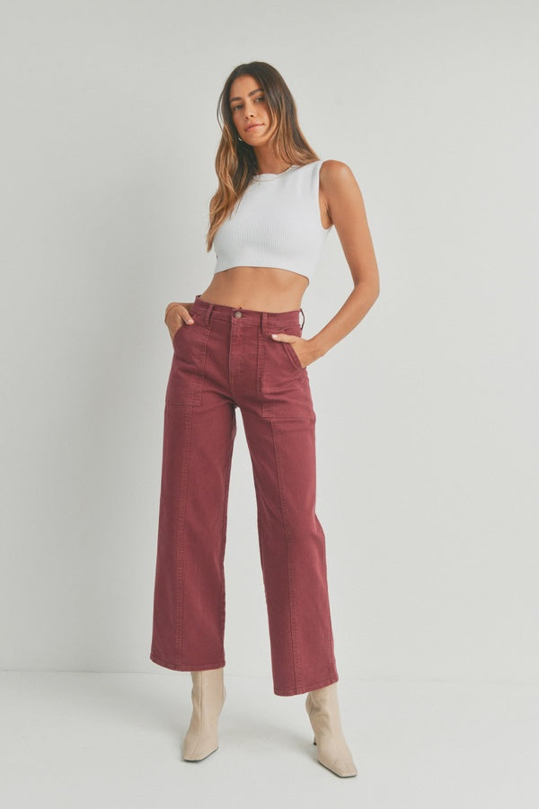SPICED BURGUNDY - Seamed Utility Straight