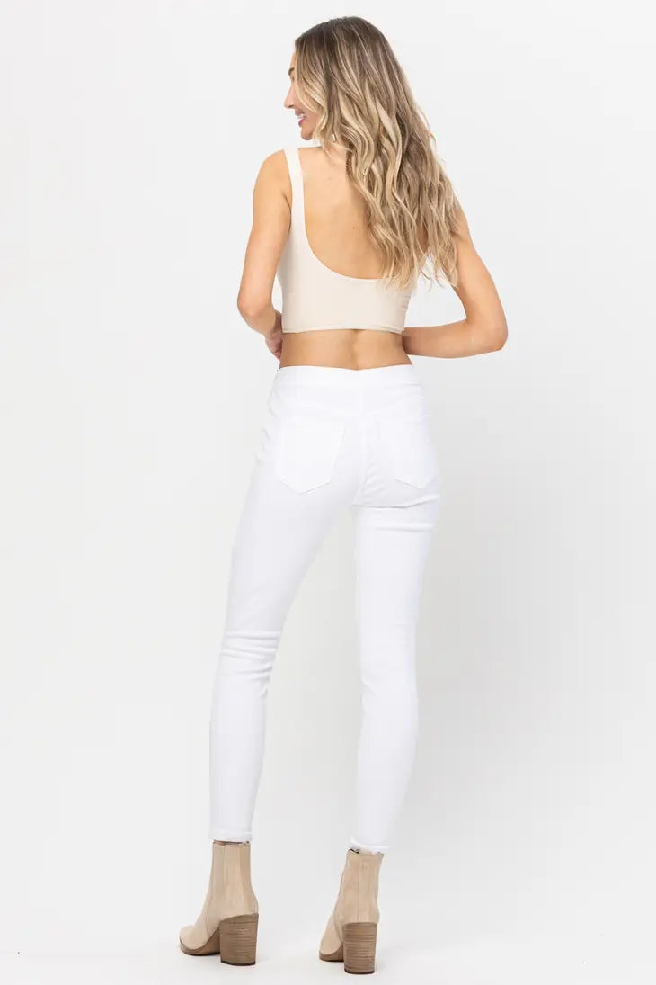 Mid Rise White Jeggings