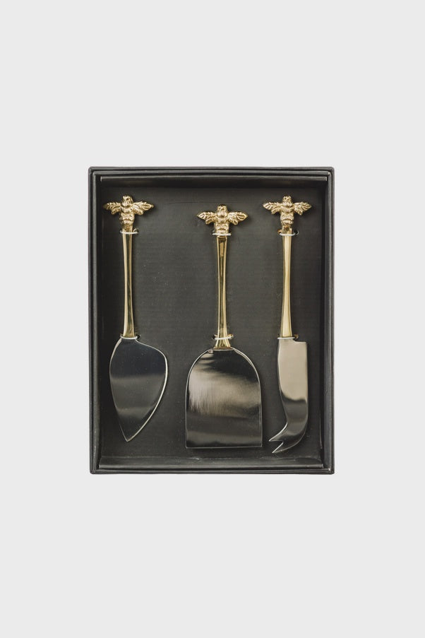 3 Gold Bee Cheese Knives