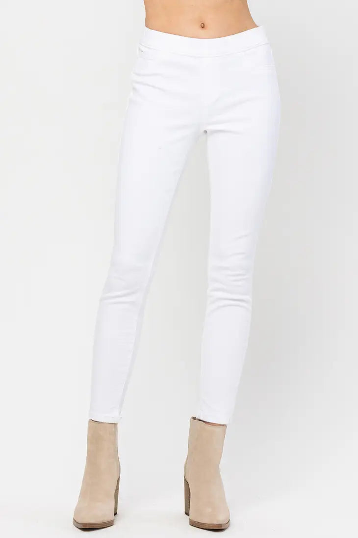 Mid Rise White Jeggings