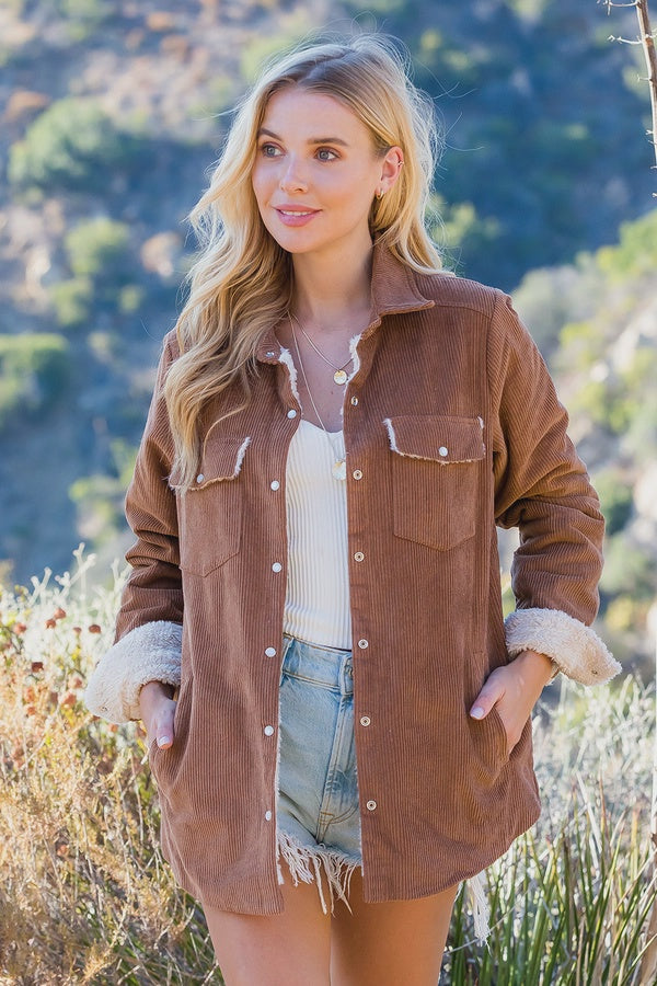 Corduroy Sherpa-Lined Jacket