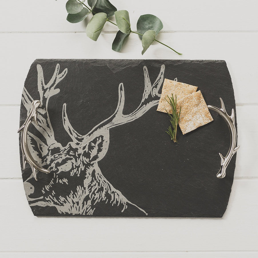 Medium Stag Slate Serving Tray