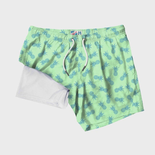 Green Pineapple Swim Trunks