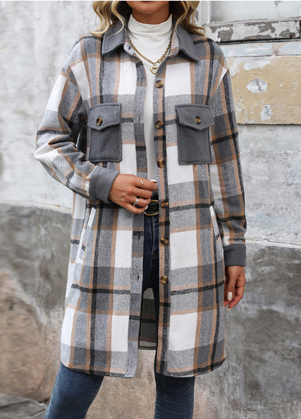 The Hattie Plaid Long Coat