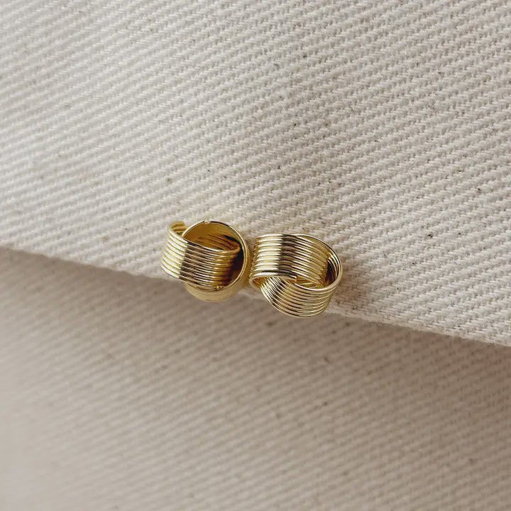 Wire Knot Stud Earrings- 18k Gold Filled