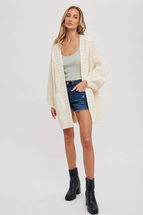 CHUNKY CABLE CARDIGAN