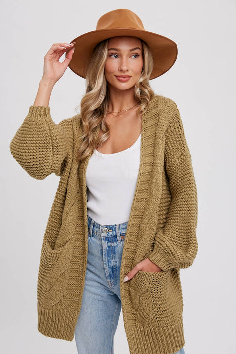 CHUNKY CABLE CARDIGAN