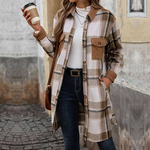 The Hattie Plaid Long Coat