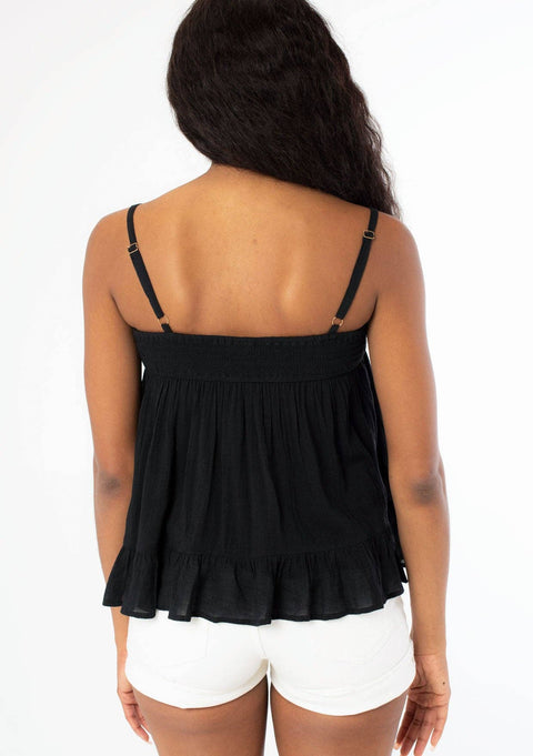 Flowy Crochet Trim Tank Tap