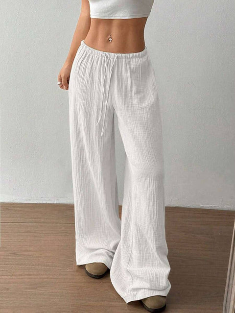 Coastal Linen-Blend Wide Leg Pant
