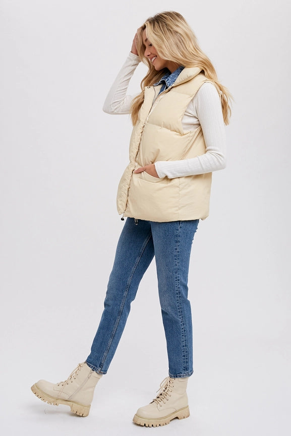 Demi Denim Layered Puffer Vest