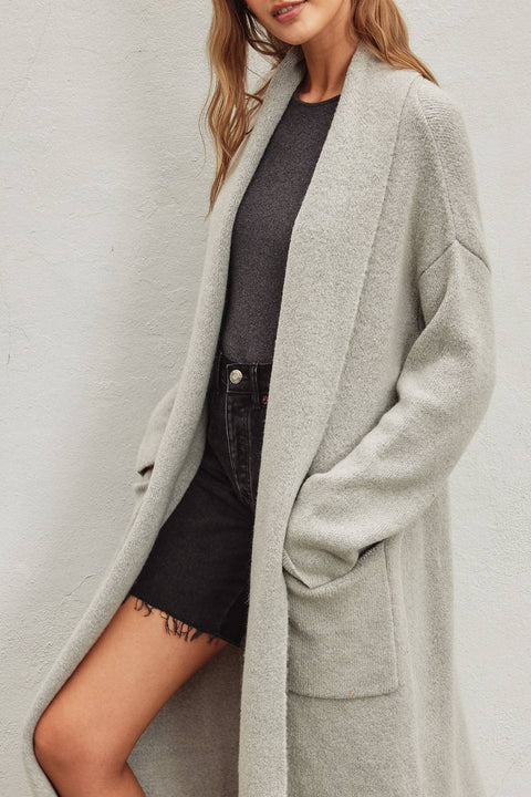 Cozy Long Cardigan-Grey