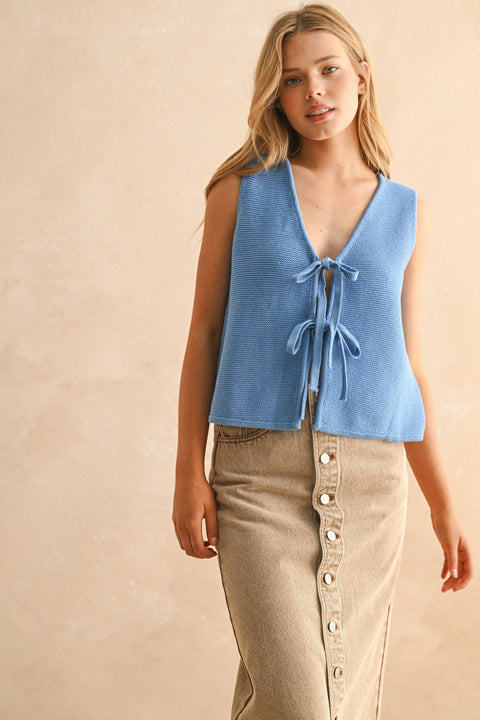 Tia TIED FRONT KNITTED VEST