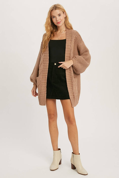 CHUNKY CABLE CARDIGAN