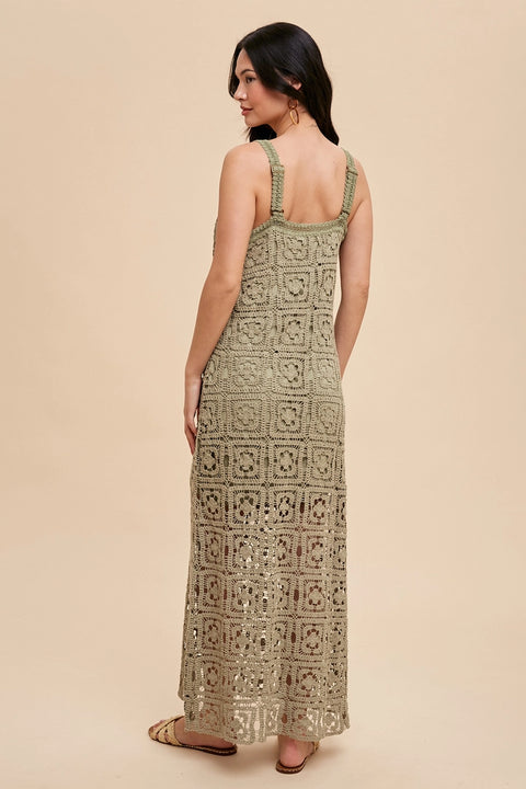 Cotton Crochet Maxi Tank Dress