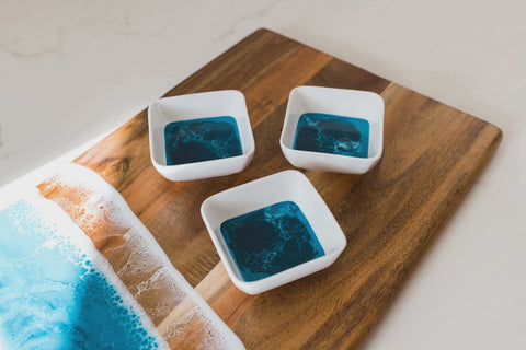 New! Resin Accented Ceramic Dipping Bowls (Sets of 3)