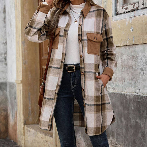 The Hattie Plaid Long Coat