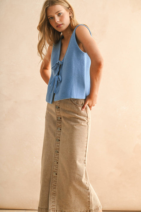 Tia TIED FRONT KNITTED VEST