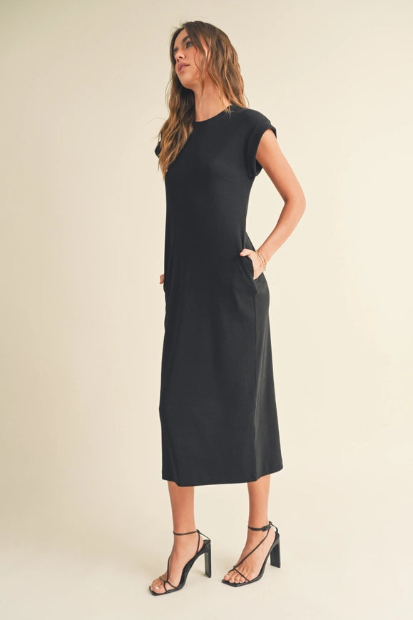 Baby Ribbed Casual Long Dress