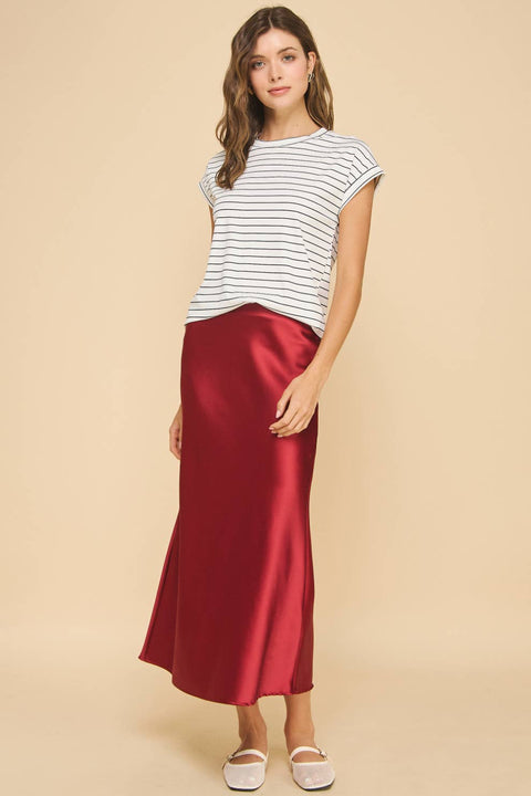 Aniston Slip Skirt Burgundy