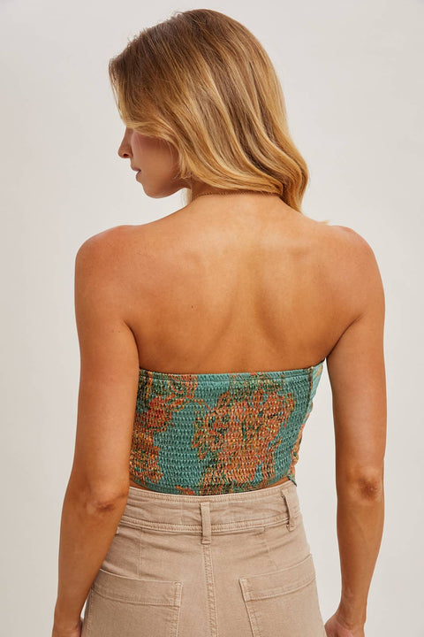 PAISLEY SATIN BANDANA TUBE TOP