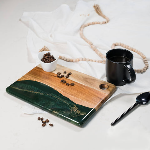 Small Wood Resin Cheese Board / Charcuterie Board