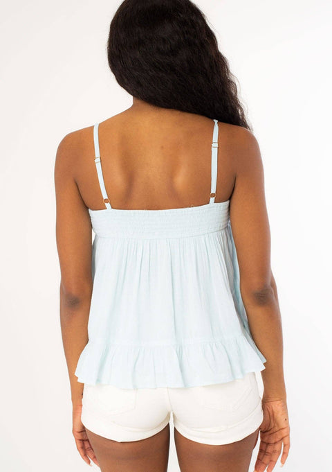 Flowy Crochet Trim Tank Tap