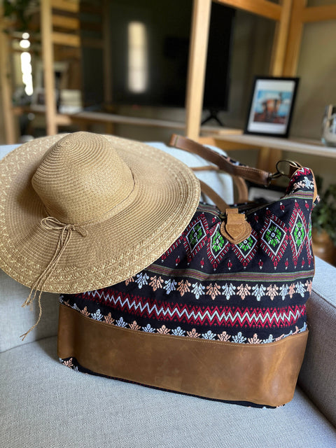 Western Inspired Handmade Leather Duffle Bag