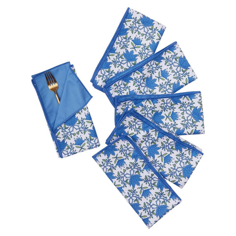 Reusable Blu Dinner Napkins, Set of 6