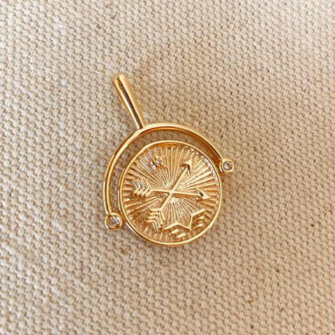 18k Gold-Plated Compass Pendant