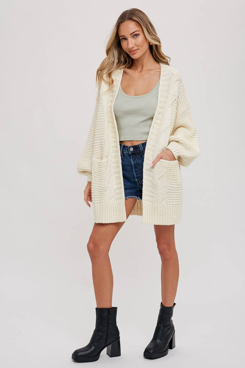 CHUNKY CABLE CARDIGAN