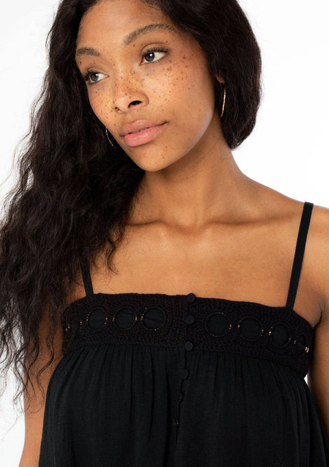 Flowy Crochet Trim Tank Tap