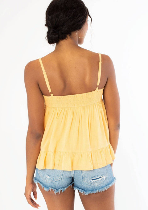Flowy Crochet Trim Tank Tap