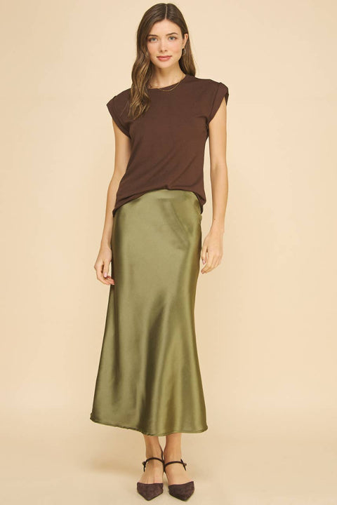 Aniston Slip Skirt OLIVE Green