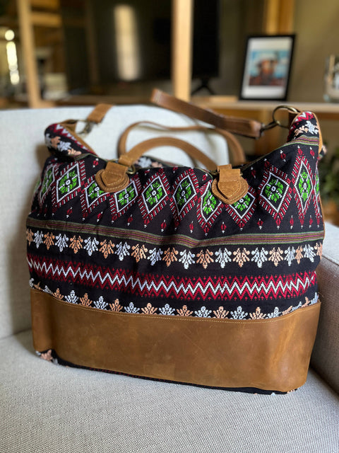 Western Inspired Handmade Leather Duffle Bag
