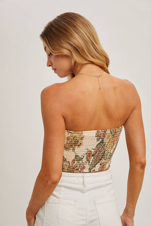 PAISLEY SATIN BANDANA TUBE TOP