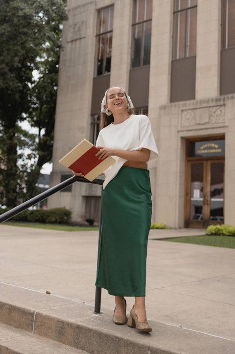 Aniston Slip Skirt H. Green