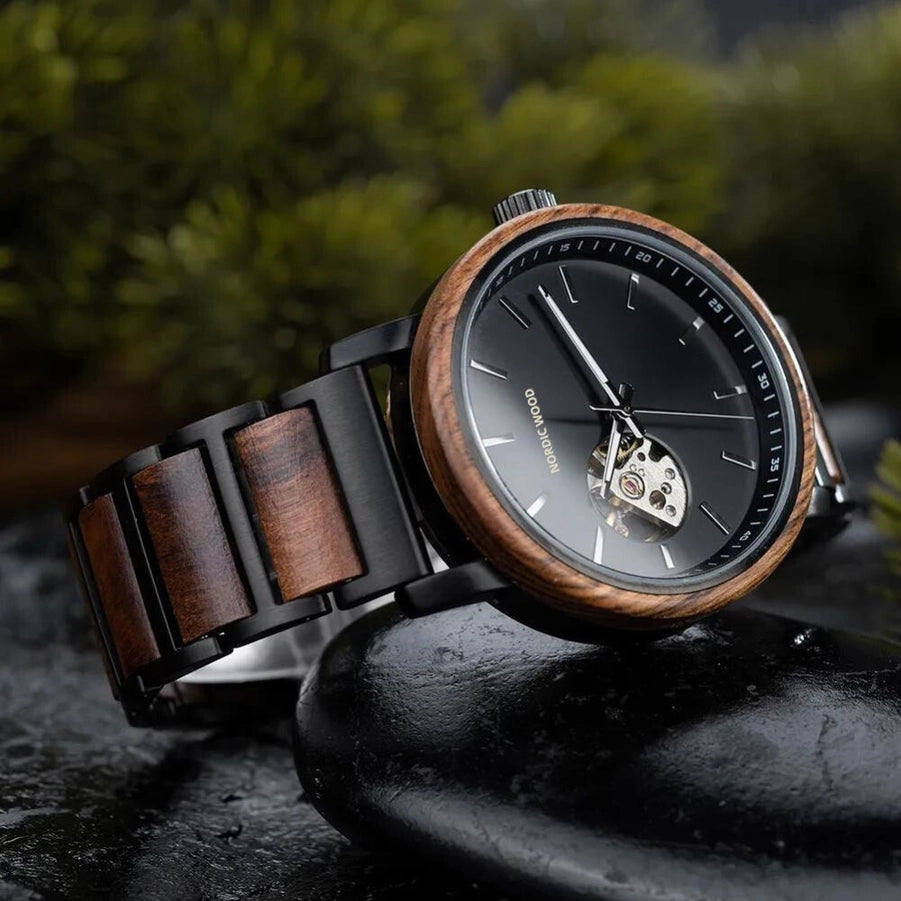 Automatic Wooden Watch - Onyx