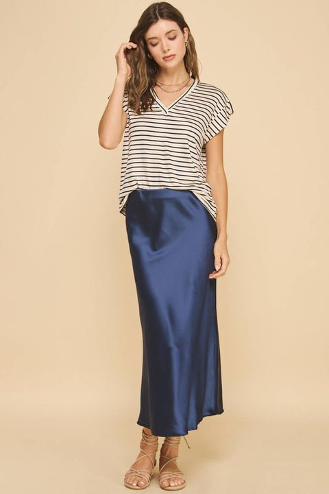 Aniston Slip Skirt Navy