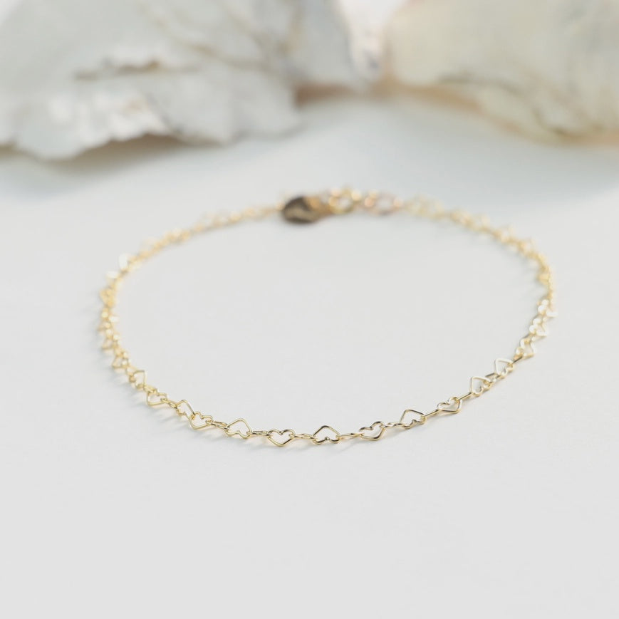 Gold Filled All Hearts Anklet