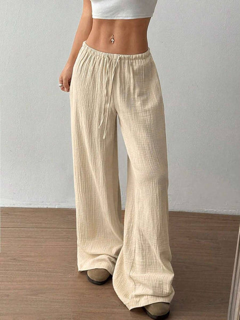 Coastal Linen-Blend Wide Leg Pant