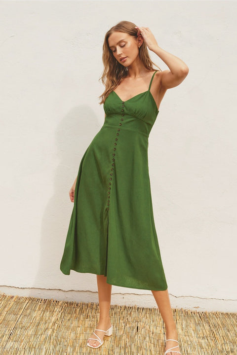 Heaven Sent Button Front Midi Dress