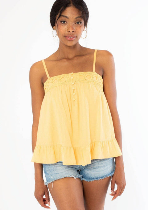 Flowy Crochet Trim Tank Tap
