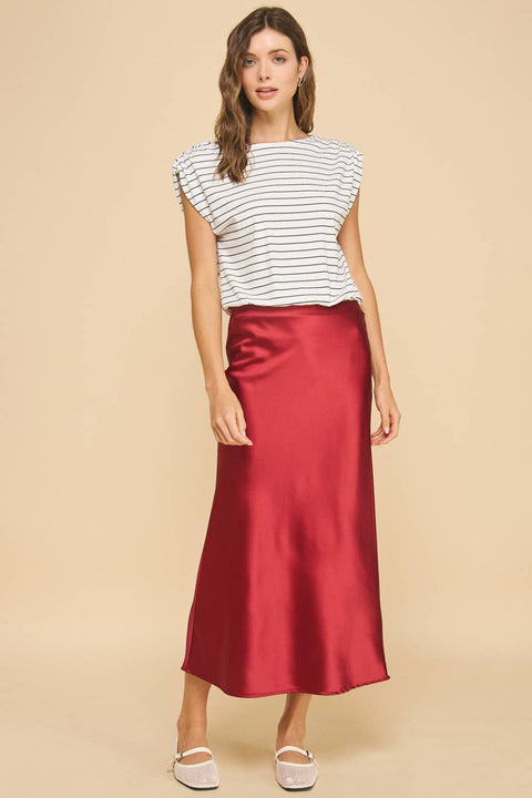 Aniston Slip Skirt Burgundy